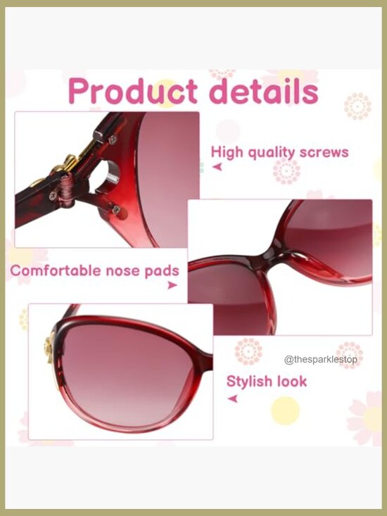 4 Pack Retro Cat Eye Oversized Sunglasses UV400 Protection Plastic main image 4